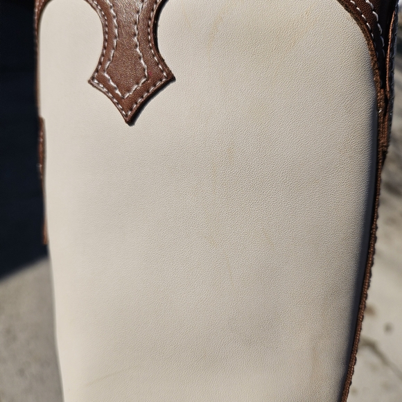 Zodiac Dawson Western Tall Boots - Brown/Cream Leather - Size 5.5M- NEW - Picture 13 of 16